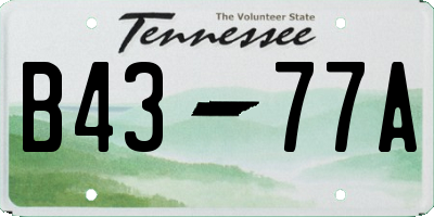 TN license plate B4377A