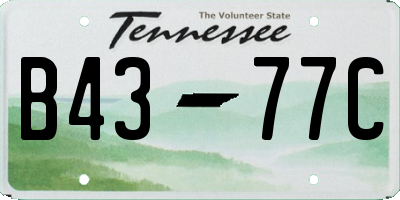TN license plate B4377C