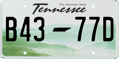 TN license plate B4377D