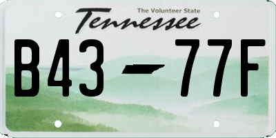 TN license plate B4377F