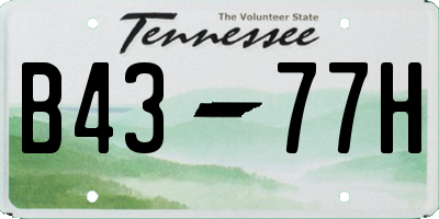 TN license plate B4377H