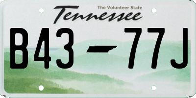 TN license plate B4377J