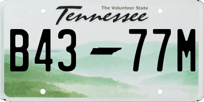 TN license plate B4377M