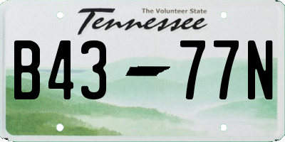 TN license plate B4377N