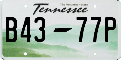 TN license plate B4377P