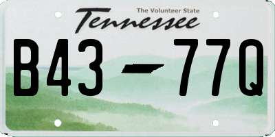 TN license plate B4377Q