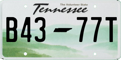 TN license plate B4377T