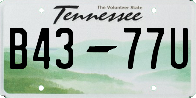 TN license plate B4377U