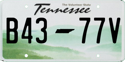 TN license plate B4377V