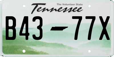 TN license plate B4377X