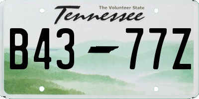 TN license plate B4377Z