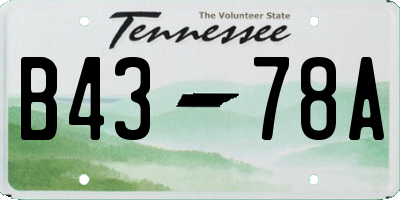 TN license plate B4378A