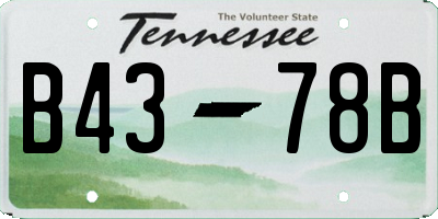 TN license plate B4378B