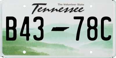 TN license plate B4378C