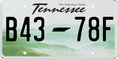 TN license plate B4378F