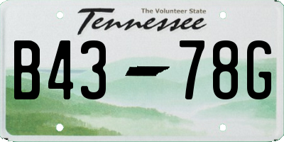 TN license plate B4378G