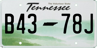 TN license plate B4378J
