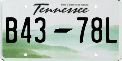 TN license plate B4378L