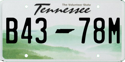 TN license plate B4378M