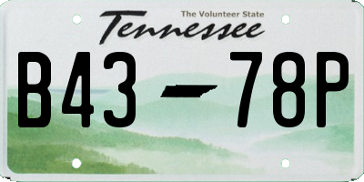 TN license plate B4378P