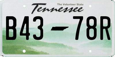 TN license plate B4378R