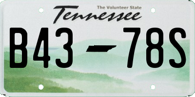 TN license plate B4378S