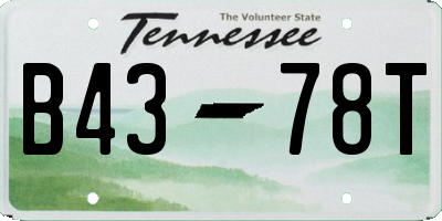 TN license plate B4378T