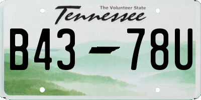 TN license plate B4378U
