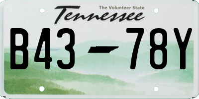TN license plate B4378Y