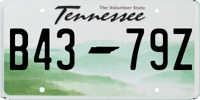 TN license plate B4379Z