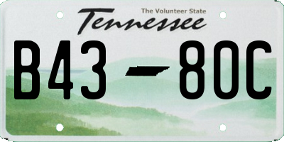 TN license plate B4380C
