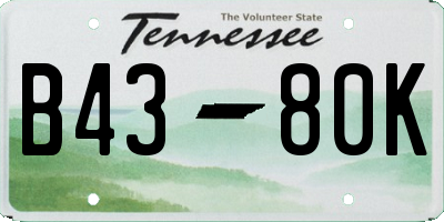 TN license plate B4380K