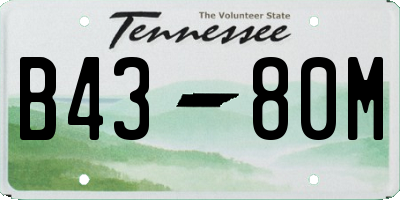 TN license plate B4380M