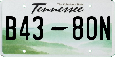 TN license plate B4380N