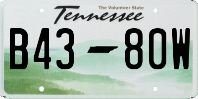 TN license plate B4380W