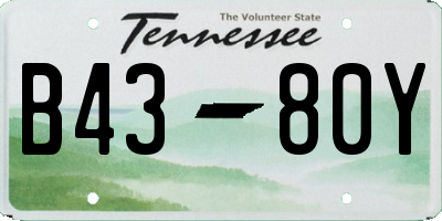 TN license plate B4380Y