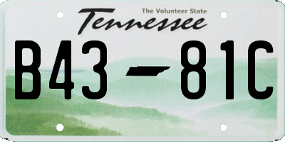 TN license plate B4381C