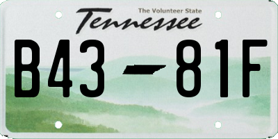 TN license plate B4381F