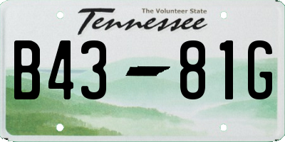 TN license plate B4381G