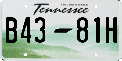 TN license plate B4381H