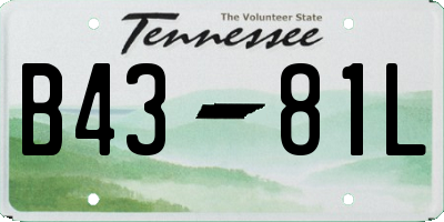 TN license plate B4381L