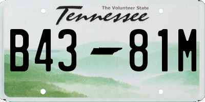 TN license plate B4381M