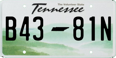 TN license plate B4381N
