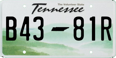 TN license plate B4381R