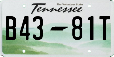 TN license plate B4381T