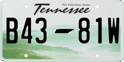 TN license plate B4381W
