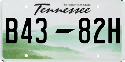 TN license plate B4382H