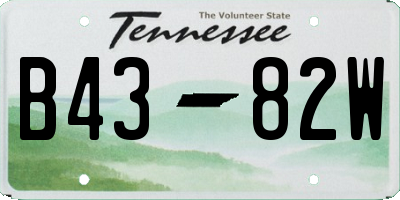 TN license plate B4382W