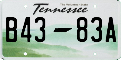 TN license plate B4383A