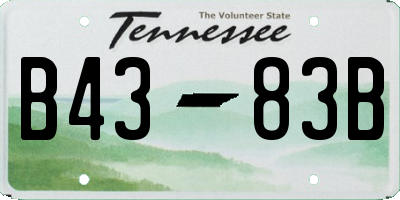 TN license plate B4383B